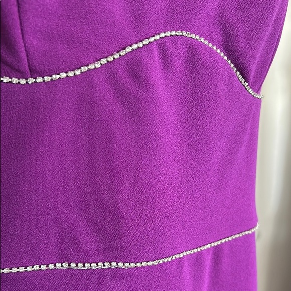 Selfie Leslie Size L Vibrant Purple Mini Dress with Rhinestone Straps - Picture 3 of 9
